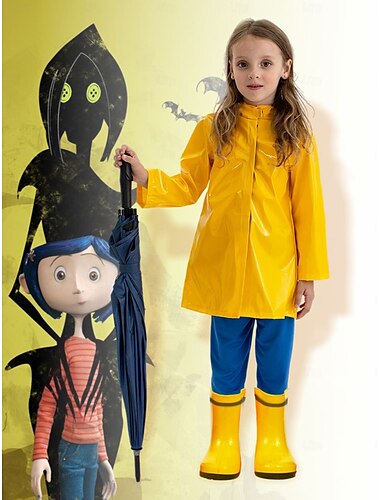  Coraline Cosplay Cosplay kostyme Drakter Cosplay Film-Cosplay for Jente Barne Maskerade Verdens bokdag Ytelse Maskerade