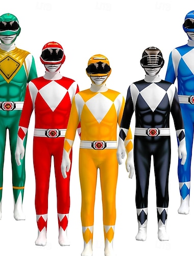  Mighty Morphin Power Rangers Tommy Oliver Cosplay kostuum Jumpsuit Cosplay Film cosplay for Voor heren Dames Jongens Kinderen Volwassenen Carnaval Maskerade Evenement / Feest Maskerade