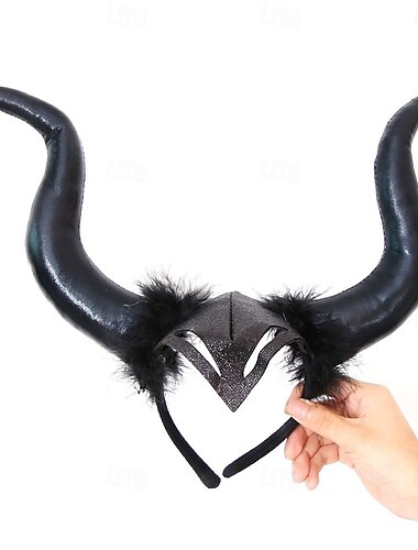  Diadema para disfraz de Halloween, disfraz de cosplay, diadema con cuernos de diablo, diadema con cuernos de Maléfica para fiesta de carnaval