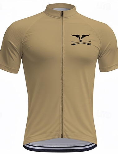  Voor heren Wielrenshirt Grafisch Korte mouw Fietsen T-shirt Kleding Bovenlichaam met 3 achterzakken Bergracen Wegwielrennen Sneldrogend Rits Aan De Voorzijde Lampenkatoen Sport Blauw Groen Khaki