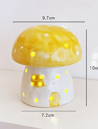  LED Mushroom Shape Night Light Holiday Party Decoration Button Battery Operated Christmas Bedroom Living Room Ornament New Year Gift