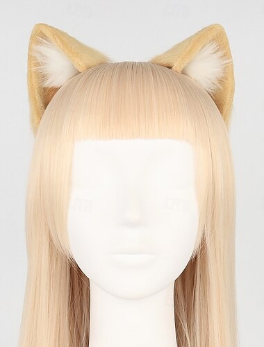  Adornos para el pelo de peluche de lolita para mujeres y niñas, diadema con orejas de gato, diadema para fiesta de carnaval, aros para el pelo con orejas de lobo de anime, accesorios elegantes para