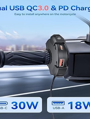  ведущее зарядное устройство для мобильного телефона мотоцикл usb быстрая зарядка водонепроницаемый тип c зарядное сиденье sae интерфейс