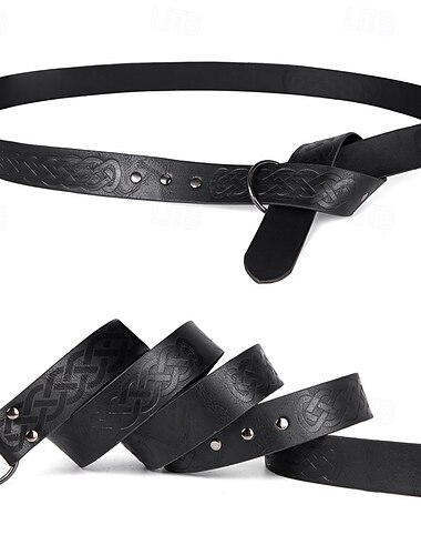  Herren Gürtel Hüftgurt Schwarz Braun PU Aleación Retro Langlebig Einstellbar Glatt Täglich Bühne