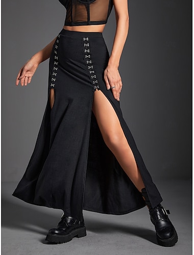  Punk & Gothique Jupe Fille gothique Couleur Unie Femmes Mascarade Fête / Soirée Adulte Jupe