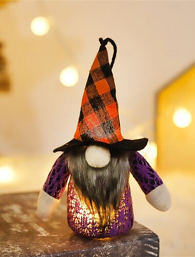  skog hänge hatt ljus halloween prydnad skrivbordsdekor docka festival scen rekvisita DIY present dekoration