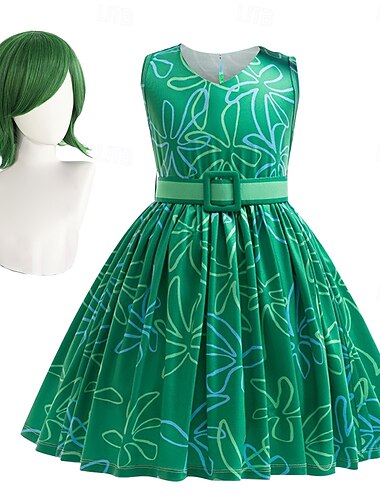  nurinpäin 2 inhoa mekko puku tyttöjen elokuva cosplay söpö halloween karnevaalijuhla puku peruukit