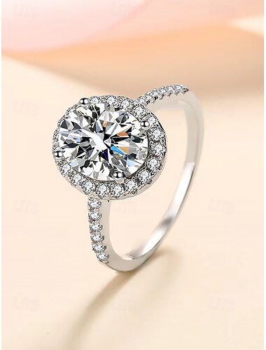  bague de fiançailles halo en argent pour femme avec moissanite – alliance étincelante à coupe ovale pour femme