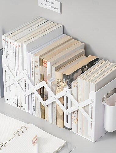  Выдвижная подставка для книг, подставка для книг, держатель для книг, зажим для книг, растягивающаяся книжная заслонка, термоусадочная книжная полка