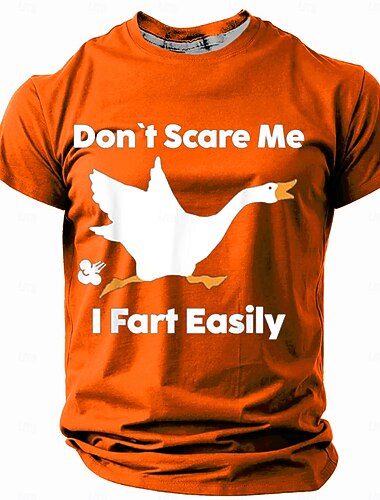  Herre Svane Sjov T-shirt Kortærmet T-shirt 3D-udskrivning Rund hals Skjorte Retro / vintage Afslappet Gadestil Gade Sport & Udendørs Afslappet Sort Blå Orange Forår sommer Tøj S M L XL 2XL 3XL