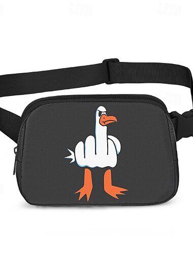  lustige Gürteltasche mit Gänse-Print und verstellbarem Riemen – originelle Umhängetasche für lässige Ausflüge