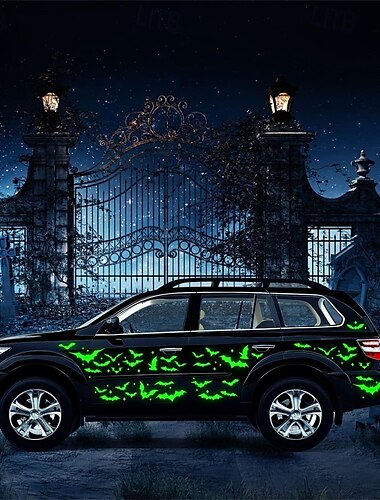  Halloween glow-in-the-dark groene vleermuis huisdier stickers vleermuis vorm elementen