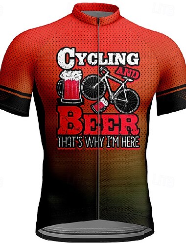  Per uomo Maglia da ciclismo Manica corta Bicicletta Maglietta Maglietta / Maglia con 3 tasche posteriori Ciclismo da montagna Traspirante Asciugatura rapida Design anatomico Ad alta capillarità Rosso
