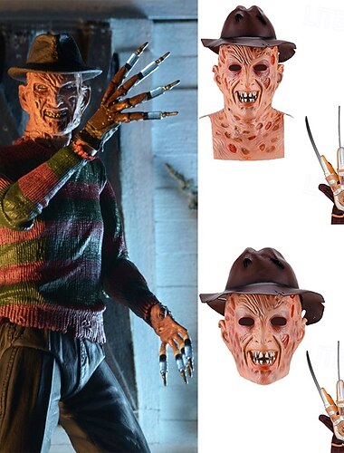  Freddy Krueger předvečer Všech svatých Maska Halloween rekvizity předvečer Všech svatých Horor Strašidelný kostým Dospělé Pánské předvečer Všech svatých Karneval Jednoduché Halloweenské kostýmy