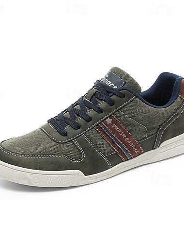  lässige braune Canvas-Sneaker für Herren mit Schnürung, bequem und stylisch für den Alltag