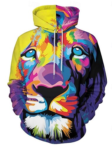  Homens Moletom Moletons Moletom Manga Longa Moletom com capuz Com Capuz Moda Impressão 3D Férias Streetwear Amarelo Claro Estampado Inverno Primavera & Outono Designer