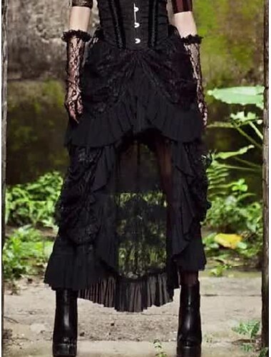  Punk & Gothique Steampunk Jupe Dentelle Couleur Unie Femmes Fantaisie Steampunk Halloween Carnaval Fête / Soirée Adulte Jupe