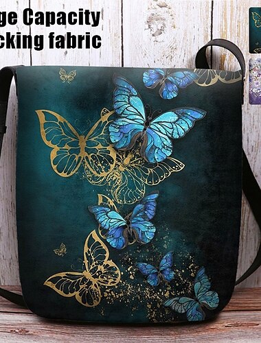  Umhängetasche für Damen mit Schmetterlings-Print – künstlerisches Design mit verstellbarem Riemen für den lässigen und alltäglichen Gebrauch