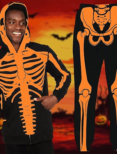 předvečer Všech svatých Kostlivec Úbory Kapuce Tepláková souprava Anime 3D Grafika Pro Pro páry Pánské Dámské Dospělé předvečer Všech svatých Karneval Plesová maškaráda 3D tisk Běžné / Denní