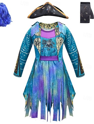  Efterkommere Evie Kjoler Dragter Cosplay Parykker Cosplay Film Cosplay for Pige Børne Maskerade Ydeevne Maskerade
