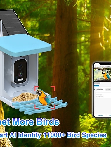  slimme voederbak voor vogels met 4mp camera 2l capaciteit voederbak voor buiten met zonnepaneel