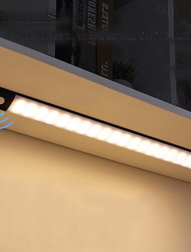  Verlichting onder kasten, ultradunne slimme led-stripverlichting, kastverlichting met bewegingssensor, magnetische oplaadbare inductielichtstrip voor het menselijk lichaam, zelfklevend voor kasten, wijnkasten en kledingkasten