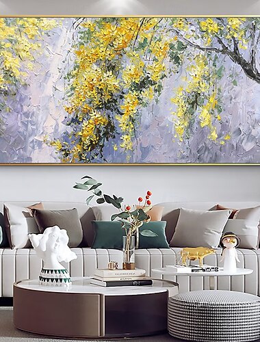  ミンチュラ 手作り 木 花 風景 油絵 キャンバス 壁アート 装飾 モダン 抽象画 家の装飾用 ロール フレームなし 未伸張絵画