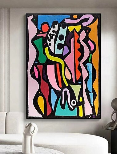  Ölgemälde im Picasso-Stil, handgefertigt, abstraktes Picasso-Porträtgemälde, Wandgemälde, Figurenölgemälde, handgefertigt, signiertes abstraktes Figurenölgemälde auf Leinwand für die Wanddekoration