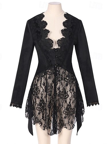  Punk & Gothic Kleid Spitze Einfarbig Damen Halloween Karneval Party / Abend Erwachsene Kleid