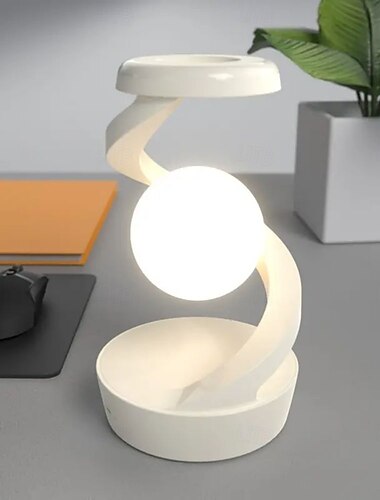  LED-Schreibtischlampe mit Handbewegungssteuerung, schwebendes rotierendes Licht, kabellose Ladestation, farbenfrohe RGB-Atmosphäre für Heimdekoration, Partys und den Einsatz im Büro, wiederaufladbarer