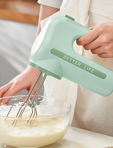  Doppelseitiger wiederaufladbarer kabelloser automatischer Mixer aus Edelstahl mit elektrischem Schneebesen und langer Lebensdauer, fünf Geschwindigkeitsstufen für Schlagsahne-Kuchenmixer