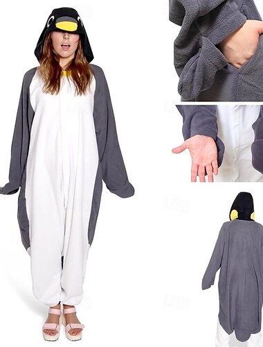  Adulte Animal Costume grenouillère Costume de carnaval Dessin-Animé Manchot Combinaison de Pyjamas Pyjamas Kigurumi Charme Déguisement drôle Pour Homme et Femme Carnaval Dessin animé