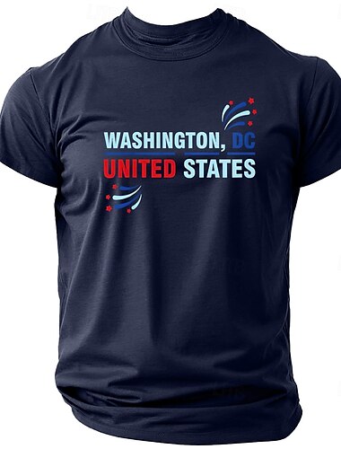  Herren Urban Mit Buchstaben bedruckt T Shirt T-Shirt 100% Baumwolle Kurzarm Grafik Hemd Schwarz Wein Dunkelblau Bequemes T-Shirt Straße Sport im Freien Modedesigner-Kleidung