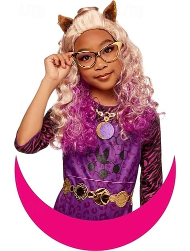  Parrucca costume Clawdeen di Monster High per ragazze Festa di Halloween Cosplay