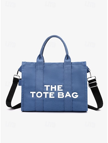  stijlvolle blauwe canvas tas met afneembare schouderband - veelzijdige handtas voor dagelijks gebruik