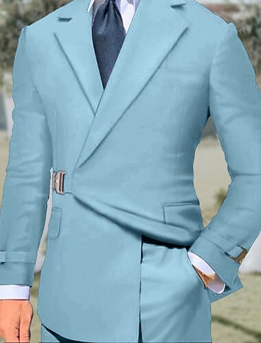  Heren Smoking Kostuums Feest Bruiloft Zwart Blozend Roze Lente, Herfst, Winter, Zomer Pak Inkeping Ingesneden revers Effen Getailleerd 2-delige set Enkele rij knopen met één knoop