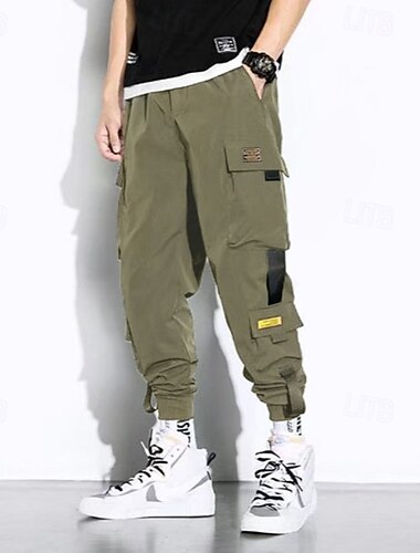  Herren Cargohose Cargohosen Cargohose Jogginghose Jogger Hose Hosen Abgeschnittene Hose Kordelzug Elastische Taille Multi Pocket Buchstabe Komfort tragbar Casual Täglich Festtage Sport Modisch
