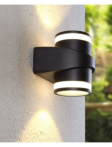  led buiten wandlamp warm wit 1/2-lichts ip54 waterdicht eenvoudig 6w balkon gangpad paal 110-240v