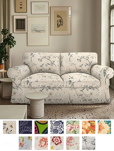  Housse de canapé d'amour 2 places en floral housse sur mesure 100% coton douce et durable lavable en machine pour un entretien facile