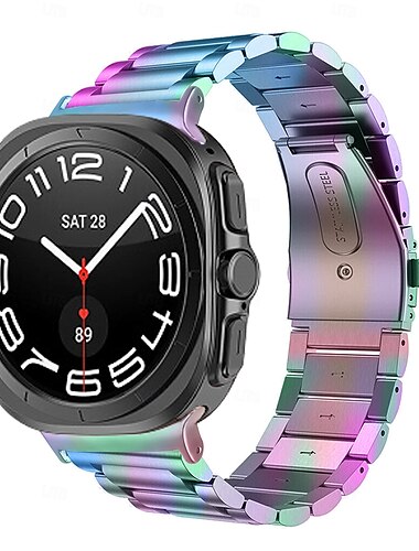  Uhrenarmband für Samsung Galaxy Ultra ansehen Edelstahl Ersatz Gurt Herren Jahrgang Geschäftsband Armband
