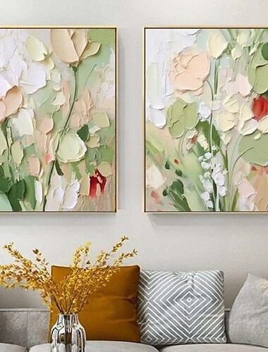 dipinto a olio di fiori su tela dipinto a mano astratto rosa fiore dipinto a mano paesaggio floreale dipinto su tela arte murale floreale dipinto primaverile per soggiorno camera da letto decorazione