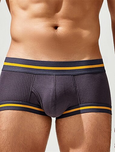 Herren 1 pc Unterwäsche Boxer Boxer-Shorts Nylon Atmungsaktiv Weich Komfortabel Farbblock Mittlere Hüfthöhe Rosa Blau