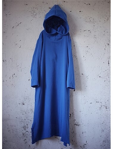  Punk & Gothic Steampunk Kapuzenbademantel Ren Faire Einfarbig Damen Keltisch Vikinger Fantasie Halloween Karneval Maskerade Leistung Party Erwachsene Kleid