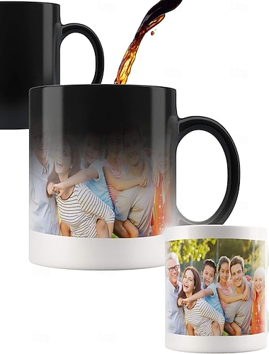  tasse magique personnalisée tasse photo personnalisée cadeau de Noël tasse sensible à la chaleur tasse en céramique changeant de couleur tasse de Noël tasse à café avec image logo texte cadeaux pour anniversaire anniversaire Noël