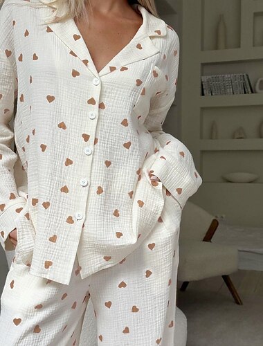  bedruckte Hemden für Damen&amp;Nachthemden und Nachtwäsche – Home-Outfits aus Baumwolle mit grafischem Muster