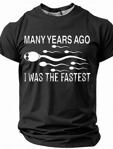  Männer Adult Humor Lustige Slang T-Shirt Kurzarm T-Shirt 3D-Druck Rundhalsausschnitt Shirt Retro Vintage Casual Straßenstil Straßen Sport Outdoor Casual Schwarz Blau Braun Frühling  Sommer Kleidung