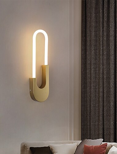  led-wandlampen voor binnen, 3-kleuren lichtbron, 40/60 cm lange ring, metalen wandlamp met lineaire plastic buis, moderne ultradunne wandlampen aan het bed, nordic eenvoudige wandlampen voor