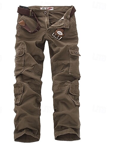 Men's Cargo Pants Tactical Pants Trousers Buttons Multi Pocket Plain Wearable Outdoor Daily Camping & Hiking Fashion Classic Black Army Green