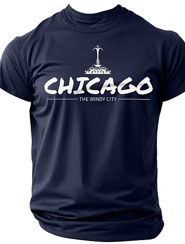  Herr Stad Bokstavstryck T-shirt T-tröja 100 % bomull Kortärmad Grafisk Skjorta Svart Vin Mörkblå Bekväm t-shirt Gata Utomhussport Modedesignerkläder