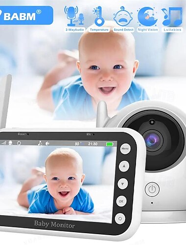  Monitor de bebé 1 mp Píxeles efectivos Cámara IR 330 ° Ángulo de Visión 5 m Rango de Visión Nocturna